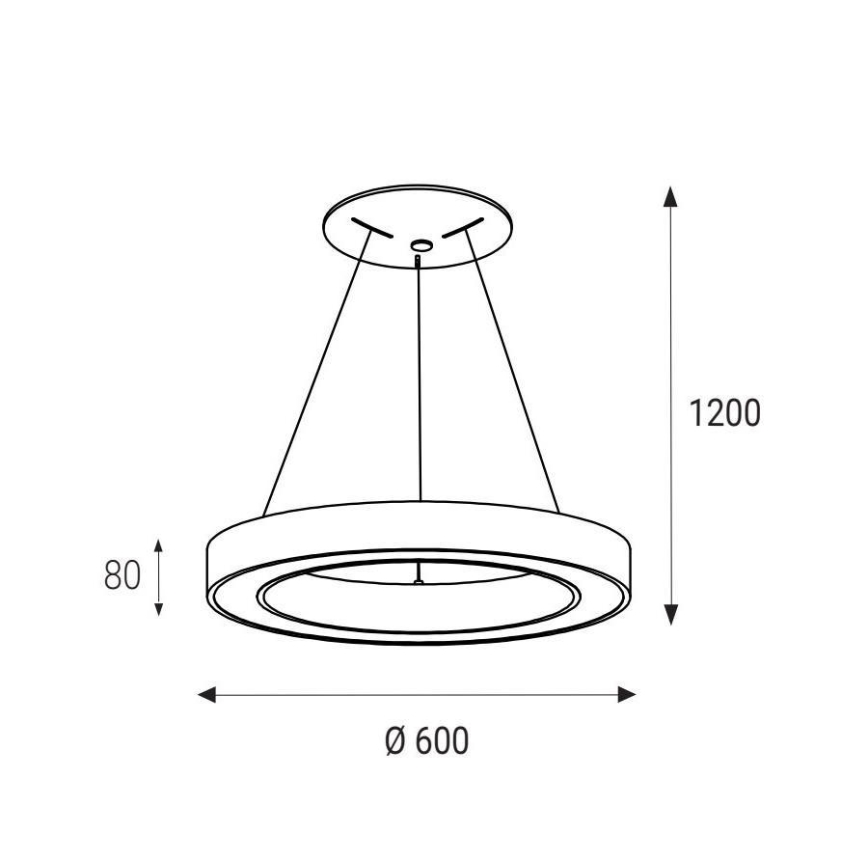 LED2 - LED luster na sajli SATURN LED/50W/230V 3000K pr. 60 cm bela