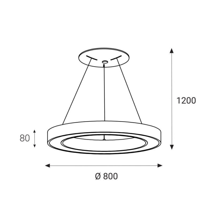 LED2 - LED luster na sajli SATURN LED/80W/230V 3000K pr. 80 cm bela