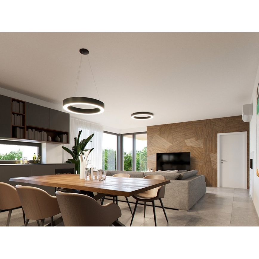 LED2 - LED luster na sajli SATURN LED/80W/230V 3000K pr. 80 cm crno