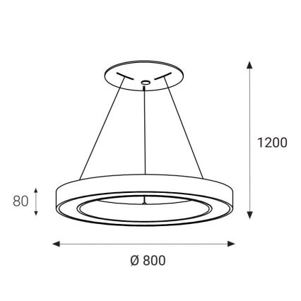 LED2 - LED luster na sajli SATURN LED/80W/230V 3000K pr. 80 cm crno
