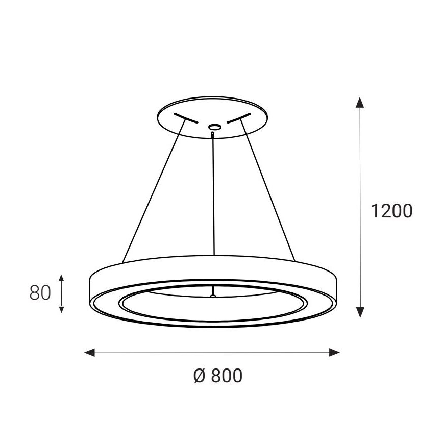 LED2 - LED luster na sajli SATURN LED/80W/230V 3000K pr. 80 cm crno