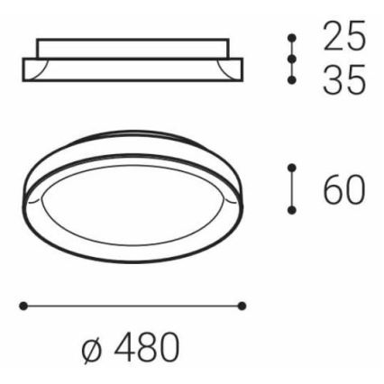 LED2 - LED Plafonjera  BELLA SLIM LED/38W/230V 3000/4000K crno