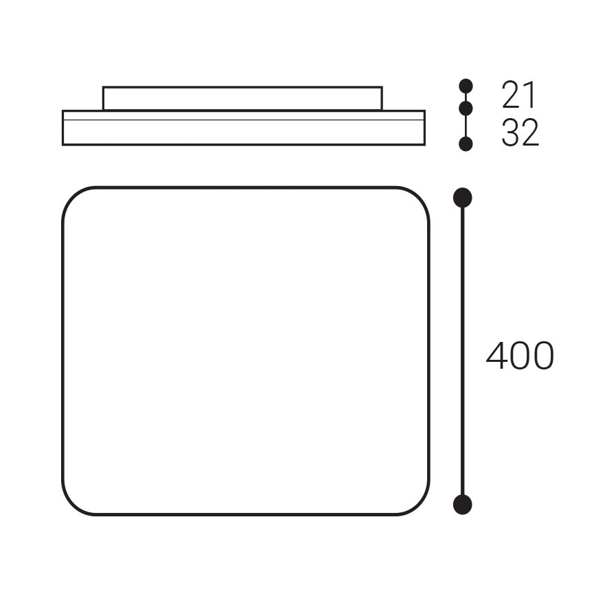 LED2 - LED Plafonjera za kupatilo SQUARE LED/38W/230V 3000K/3500K/4000K IP54 bela