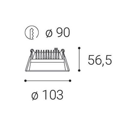 LED2 - LED prigušiva ugradna plafonska lampa za kupatilo ZETA LED/10W/230V 3000K IP44