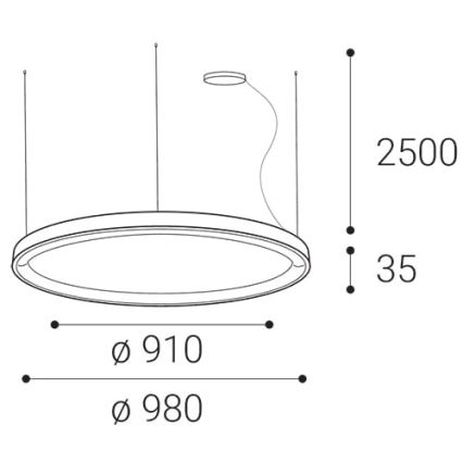 LED2 - LED Prigušivi luster na sajli BELLA LED/80W/230V 3000K/4000K crna