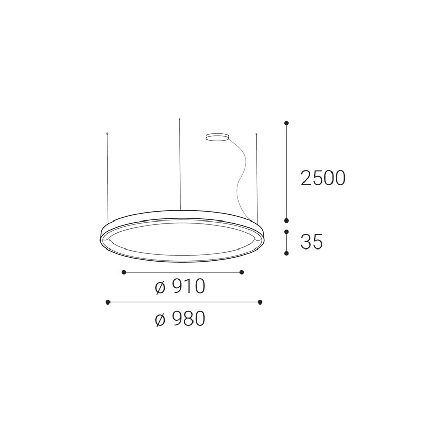 LED2 - LED Prigušivi luster na sajli BELLA LED/80W/230V 3000K/4000K crna