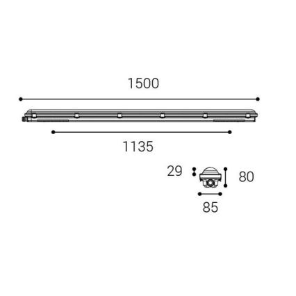LED2 - LED Radna baterijska lampa DUSTER LED/52W/230V IP66
