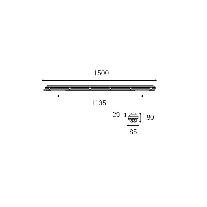 LED2 - LED Radna baterijska lampa DUSTER LED/52W/230V IP66