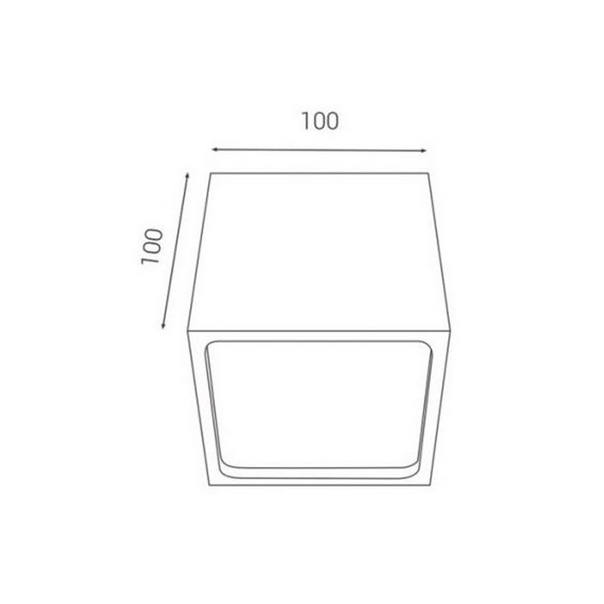 LED2 - LED Spoljašnja plafonjera CUBE LED/12W/230V antracit IP54