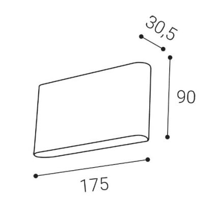 LED2 - Spoljašnje LED zidno svetlo FLAT 2xLED/5W/230V IP65 3000K/4000K/5700K crno