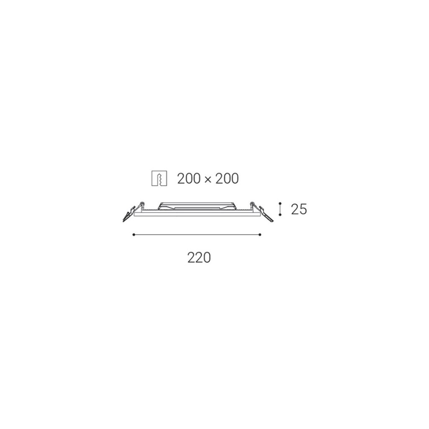 LED2 - LED Ugradbena lampa za kupatilo SLIM LED/20W/230V IP43 CRI 90