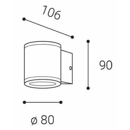 LED2 - Spoljašnja zidna lampa MIDO 1xGU10/50W/230V antracit IP54