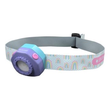 Ledlenser KIDLED4R RAINBOW - LED prigušiva punjiva dečija čelna lampa LED/280 mAh IPX4 40lm 18 h ljubičasta