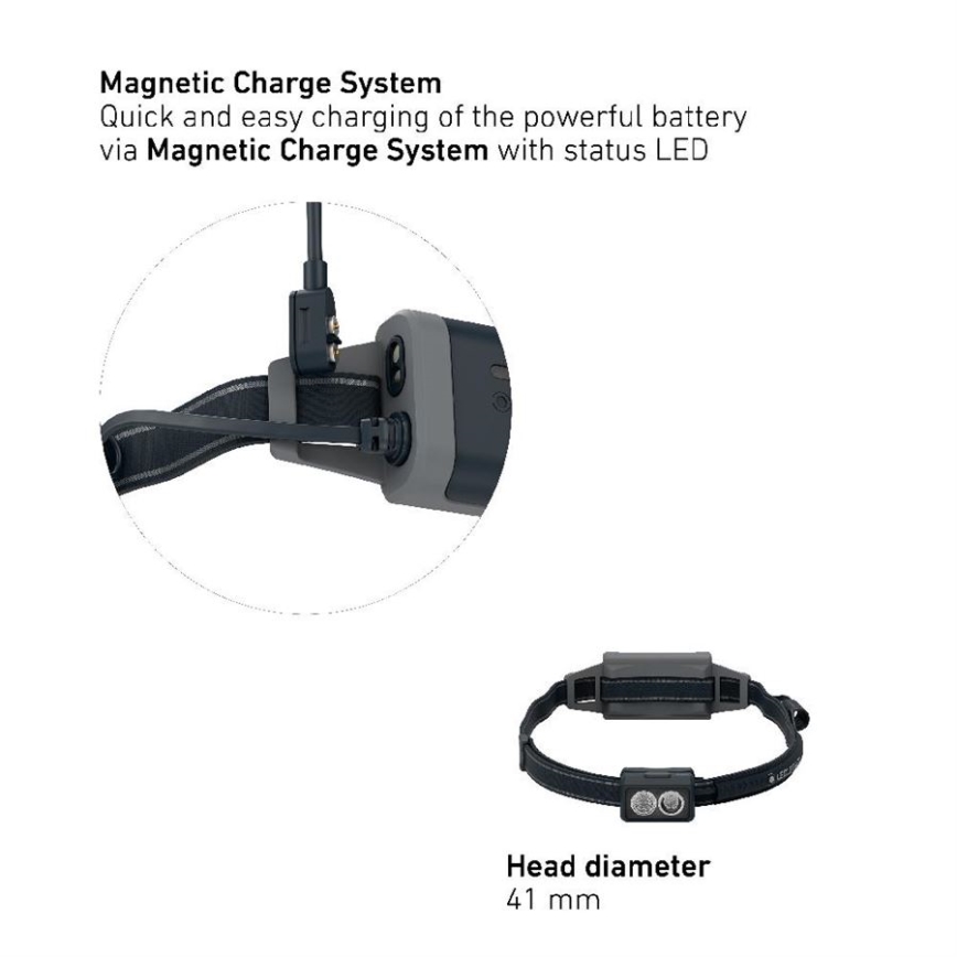 Ledlenser NEO5R - LED prigušiva punjiva čeona lampa LED/1800mAh IP54 600 lm 35 h crna