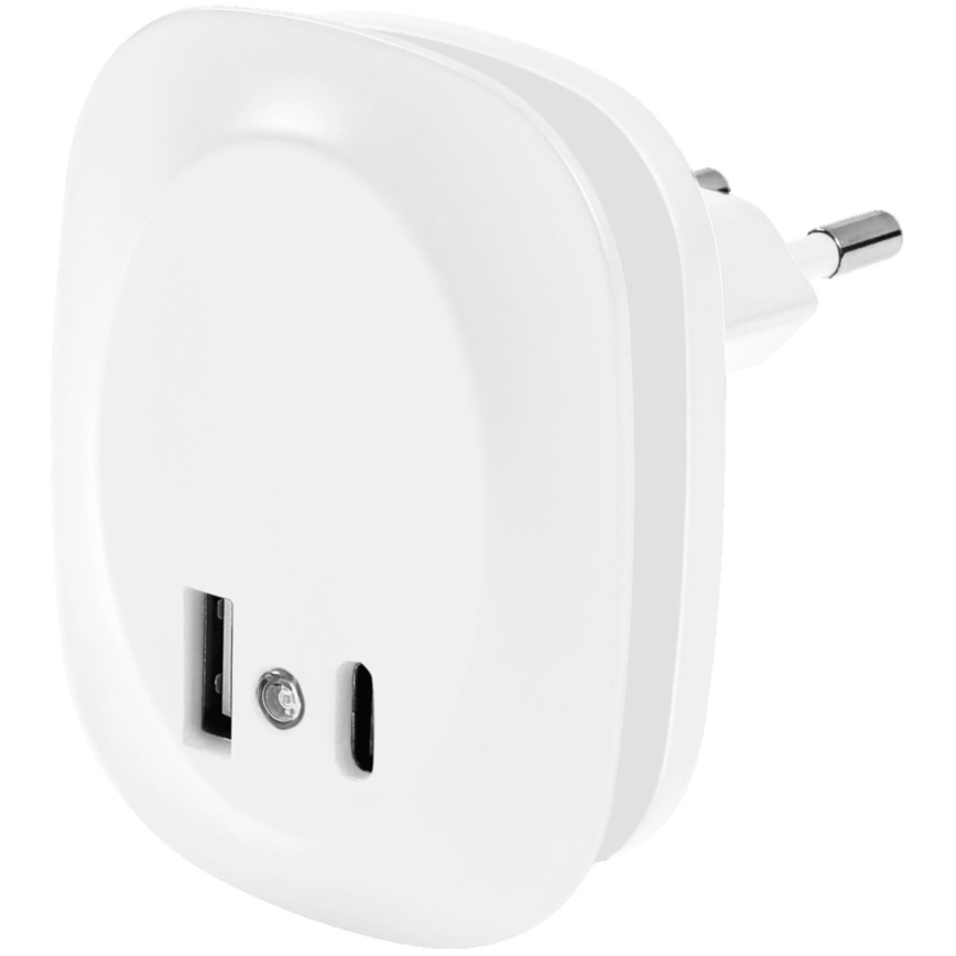 Ledvance - LED Noćno osvetljenje za utičnicu sa senzorom i USB LUNETTA LED/12,5W/230V 3000K bela