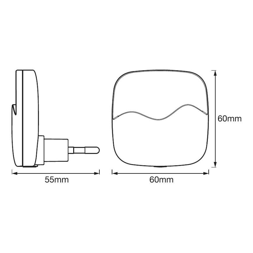 Ledvance - LED Noćno osvetljenje za utičnicu sa senzorom LUNETTA LED/0,5W/230V 3000K