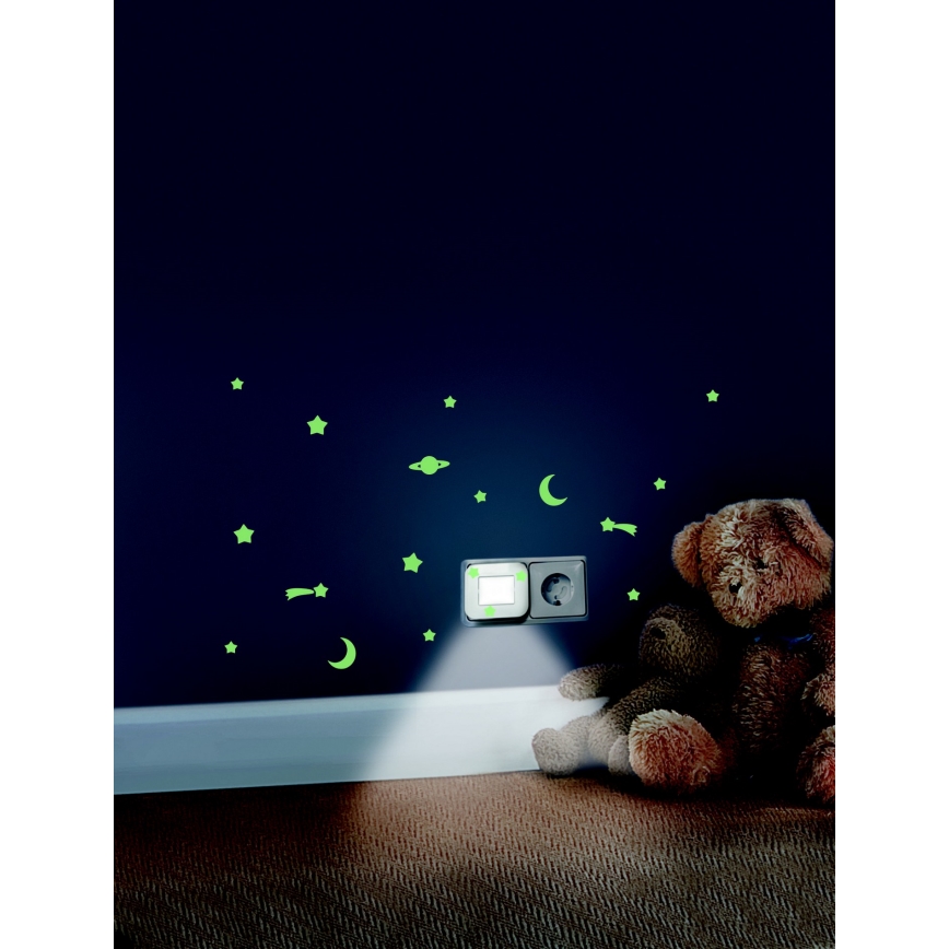Ledvance - LED Noćno svetlo sa senzorom LUNETTA LED/0,2W/230V