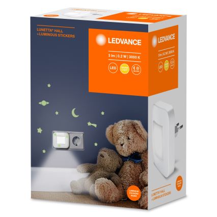 Ledvance - LED Noćno svetlo sa senzorom LUNETTA LED/0,2W/230V