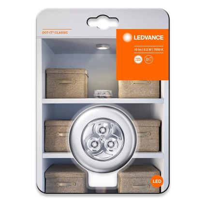 Ledvance - LED Orijentacijsko svetlo na dodir DOT-IT LED/0,2W/3xAAA