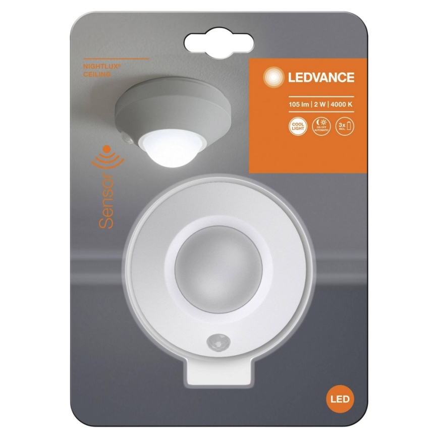 Ledvance - LED Orijentaciono svetlo sa senzorom NIGHTLUX LED/1,7W/3xAA 4000K