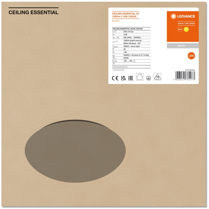 Ledvance - LED Plafonjera ESSENTIAL LED/13W/230V 3000K