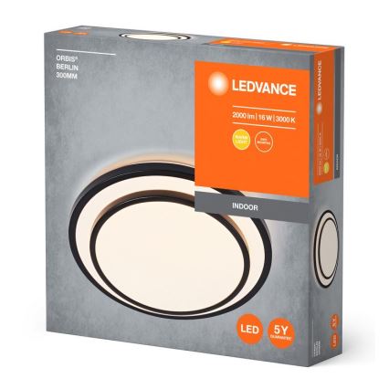 Ledvance - LED Plafonjera ORBIS BERLIN LED/16W/230V crno