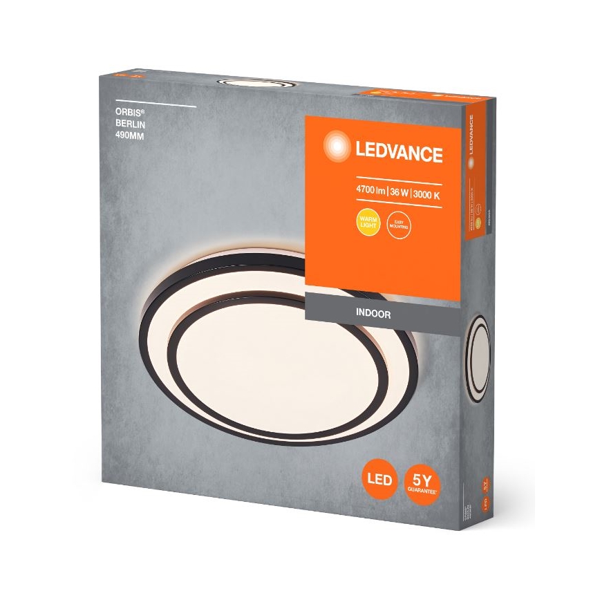 Ledvance - LED Plafonjera ORBIS BERLIN LED/36W/230V crno