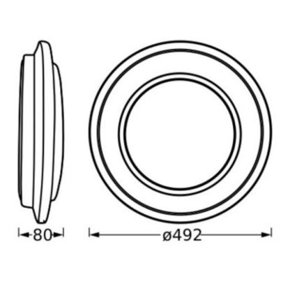 Ledvance - LED Plafonjera ORBIS BERLIN LED/36W/230V crno