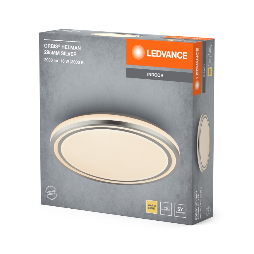 Ledvance - LED Plafonjera ORBIS HELMAN LED/16W/230V pr. 29,5 cm srebrno