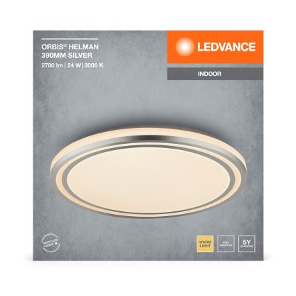 Ledvance - LED Plafonjera ORBIS HELMAN LED/24W/230V pr. 39 cm srebrno