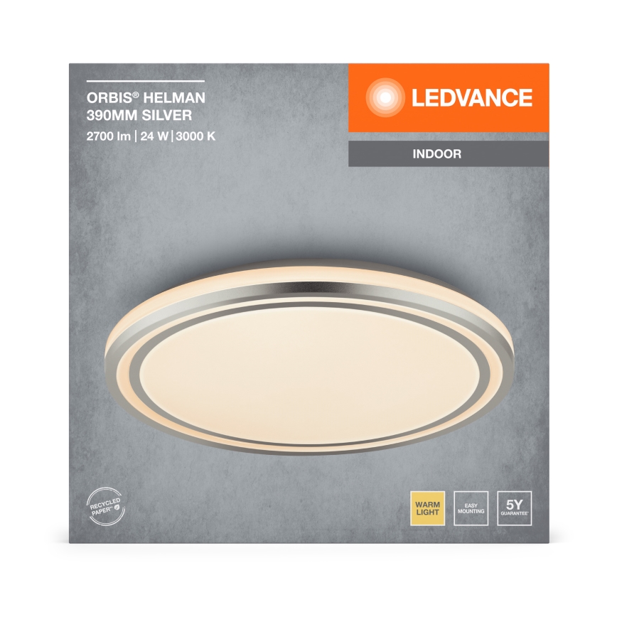 Ledvance - LED Plafonjera ORBIS HELMAN LED/24W/230V pr. 39 cm srebrno
