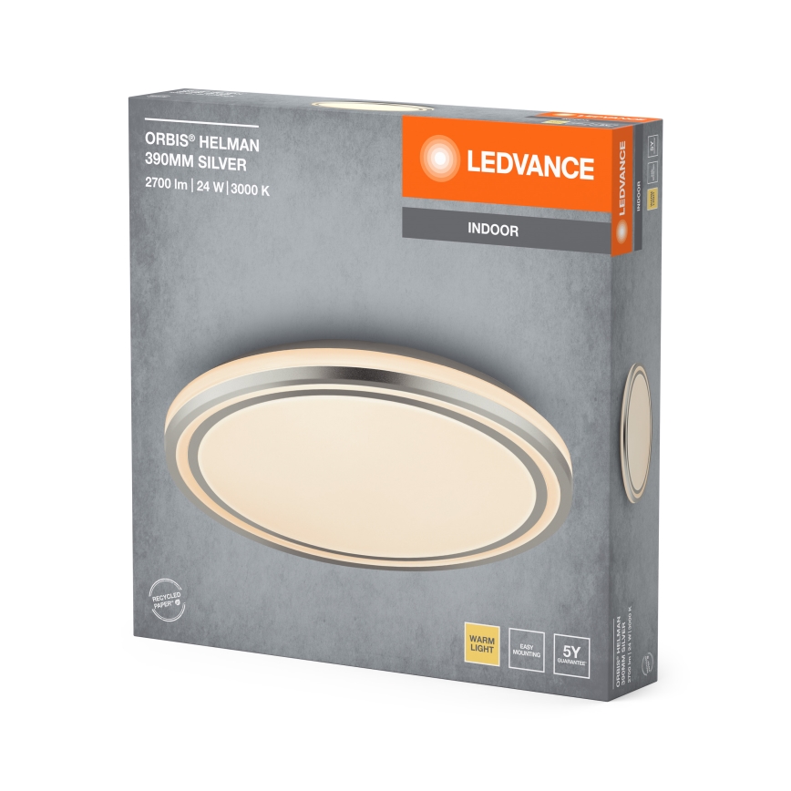 Ledvance - LED Plafonjera ORBIS HELMAN LED/24W/230V pr. 39 cm srebrno