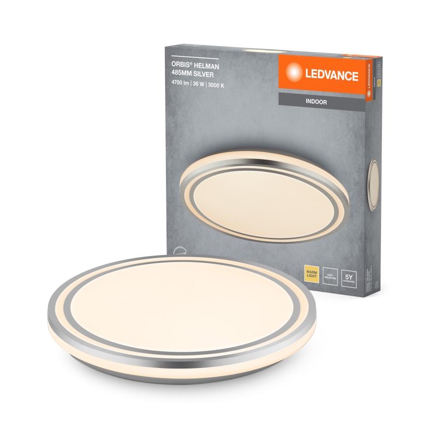 Ledvance - LED Plafonjera ORBIS HELMAN LED/36W/230V pr. 48,5 cm srebrno