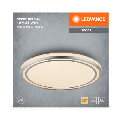 Ledvance - LED Plafonjera ORBIS HELMAN LED/36W/230V pr. 48,5 cm srebrno