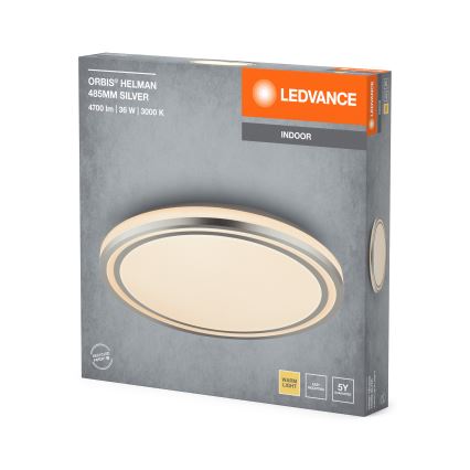 Ledvance - LED Plafonjera ORBIS HELMAN LED/36W/230V pr. 48,5 cm srebrno