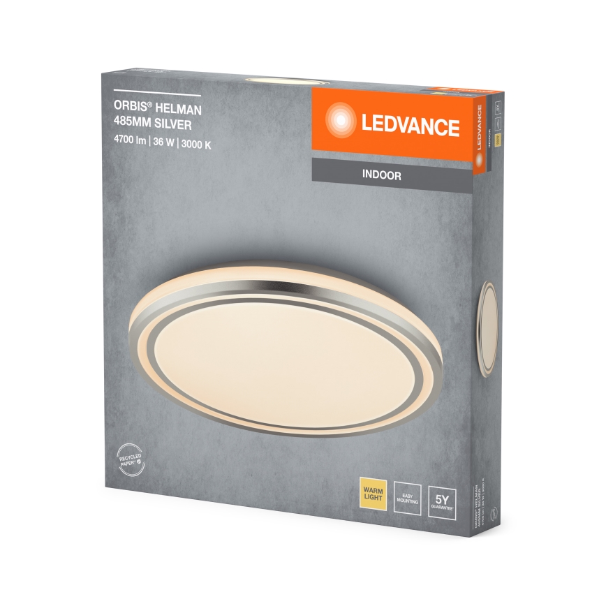 Ledvance - LED Plafonjera ORBIS HELMAN LED/36W/230V pr. 48,5 cm srebrno