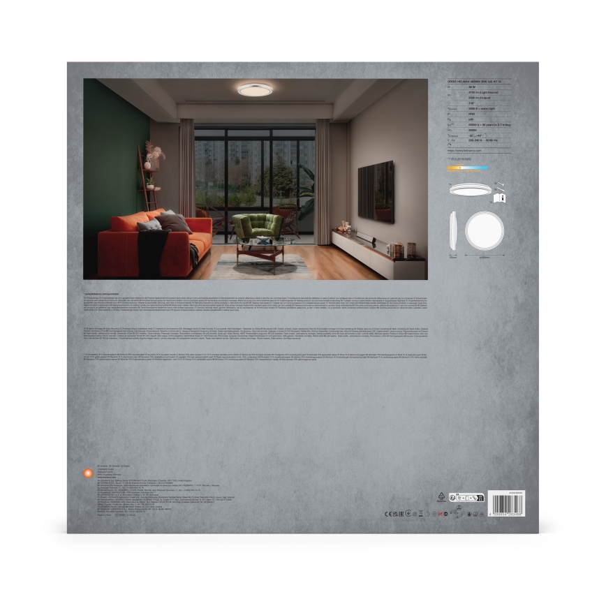 Ledvance - LED Plafonjera ORBIS HELMAN LED/36W/230V pr. 48,5 cm srebrno