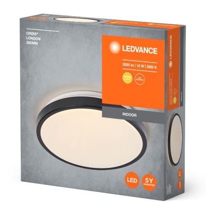 Ledvance - LED Plafonjera ORBIS LONDON LED/16W/230V crno