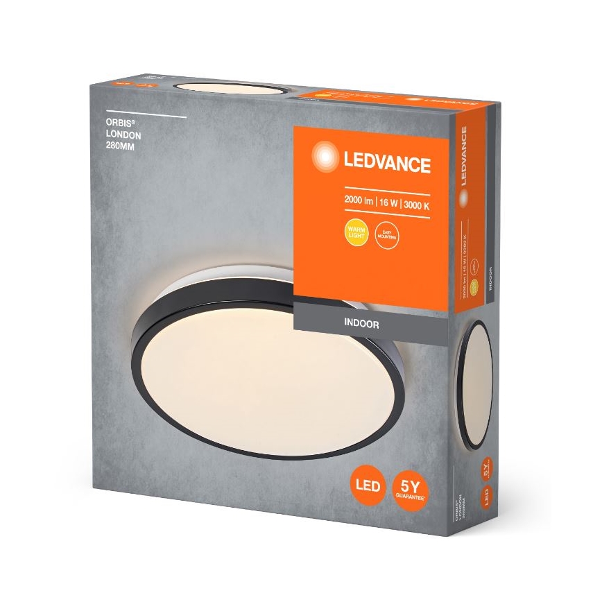 Ledvance - LED Plafonjera ORBIS LONDON LED/16W/230V crno