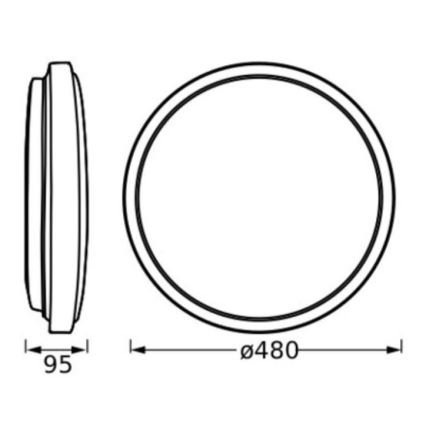 Ledvance - LED Plafonjera ORBIS LONDON LED/36W/230V bela