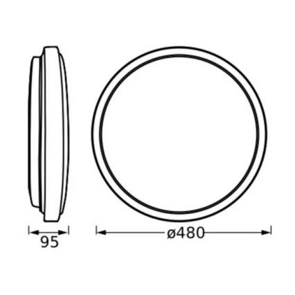 Ledvance - LED Plafonjera ORBIS LONDON LED/36W/230V crno