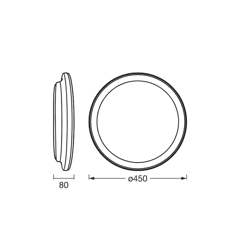 Ledvance - LED Plafonjera ORBIS PEDERSON LED/24W/230V pr. 45 cm crno