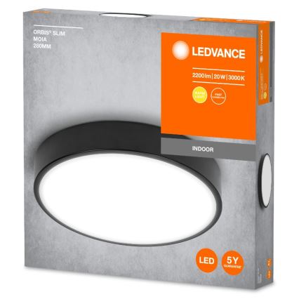 Ledvance - LED Plafonjera ORBIS SLIM LED/20W/230V crno