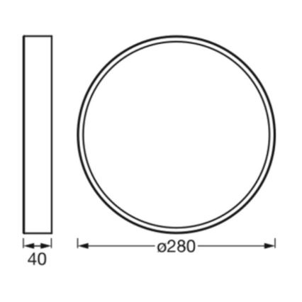Ledvance - LED Plafonjera ORBIS SLIM LED/20W/230V crno