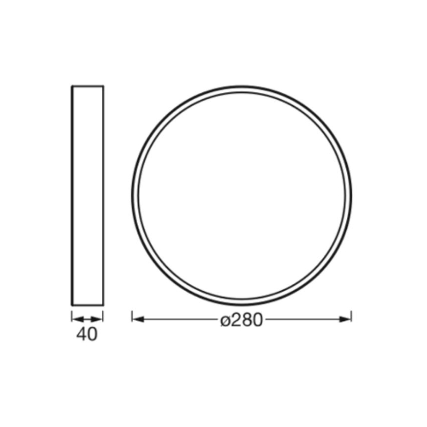 Ledvance - LED Plafonjera ORBIS SLIM LED/20W/230V crno