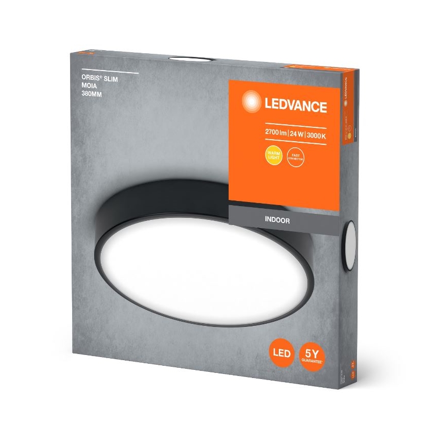 Ledvance - LED Plafonjera ORBIS SLIM LED/24W/230V crno