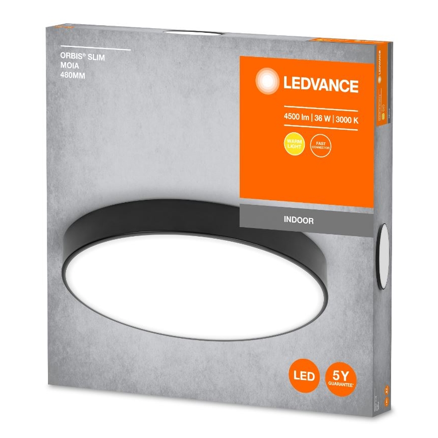 Ledvance - LED Plafonjera ORBIS SLIM LED/36W/230V crno
