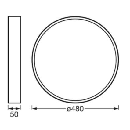 Ledvance - LED Plafonjera ORBIS SLIM LED/36W/230V crno