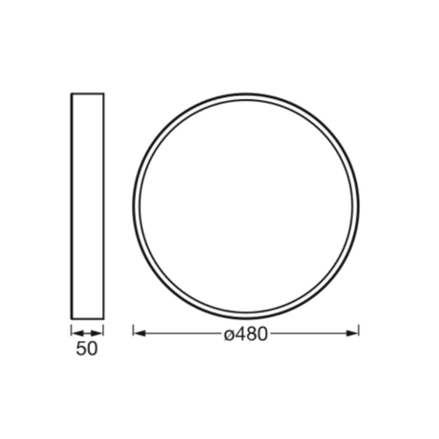 Ledvance - LED Plafonjera ORBIS SLIM LED/36W/230V crno