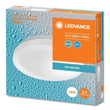 Ledvance - LED Plafonjera za kupatilo CEILING ROUND LED/18W/230V 6500K IP44